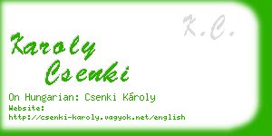 karoly csenki business card